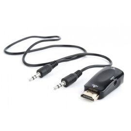  Конвертер HDMI-1.4a (папа) - D-SUB/VGA (мама) + Audio stereo (mini-jack 3.5 mm), 1920x1200(1080)@60Hz, Cablexpert A-HDMI-VGA-02 
