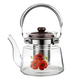  Заварочный чайник LARA LR06-12 1000мл боросиликатное стекло, стальной фильтр, складная ручка 