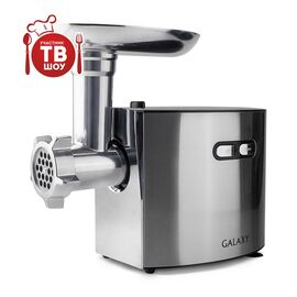  Мясорубка Galaxy GL2400 серебристый, 1200 Вт насадка для приготовления колбас, насадка для кеббе, диск для фарша 
