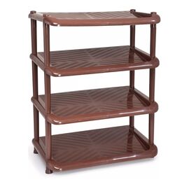  Этажерка для обуви ПОЛИМЕРБЫТ Комфорт 439240200 4 полки, коричневая 