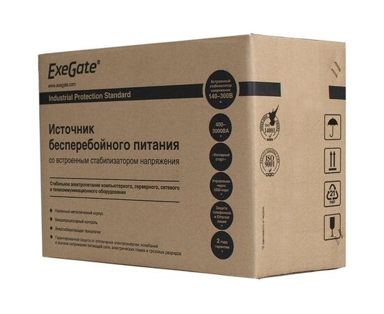  ИБП ExeGate EP285490RUS SpecialPro UNB-1200.LED.AVR.EURO.RJ.USB (1200VA/750W, LED, AVR, 4 евророзетки, RJ45/11, USB, Black) 