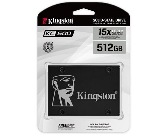  SSD 512 Gb SATA 6Gb/s Kingston KC600 (SKC600/512G) 2.5" 3D TLC 