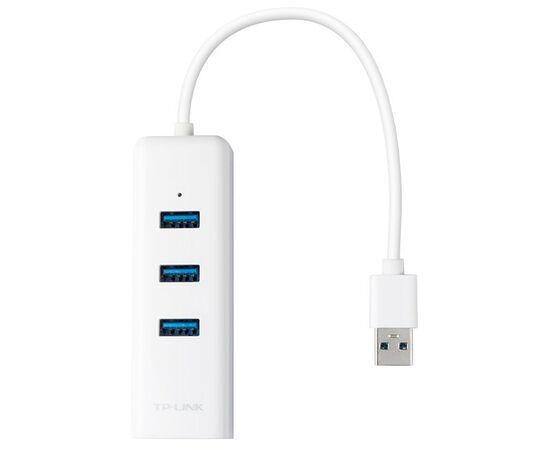  TP-LINK UE330, USB3.0 Сетевой адаптер, 1Gbps, 1xRJ-45 и концентратор 3xUSB3.0, чип RTL8153 