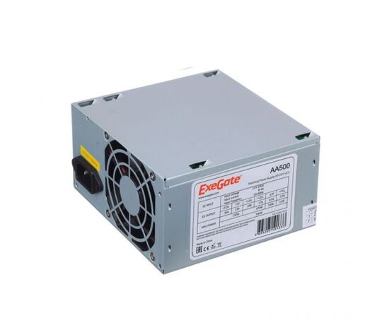  Блок питания ExeGate EX256711RUS-PC 500W AA500, ATX, PC, 8cm fan, 24p+4p, 2xSATA, 1xIDE + кабель 220V 