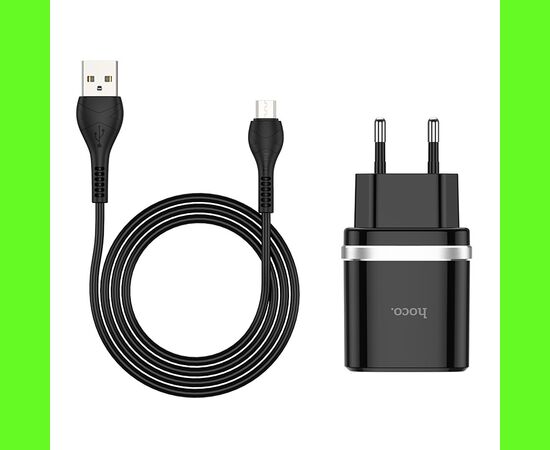  СЗУ HOCO C12Q Smart QC3.0 + Micro (чёрный) 