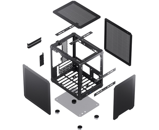  Корпус JONSBO C6 Black без БП, mini-ITX, micro-ATX, черный 